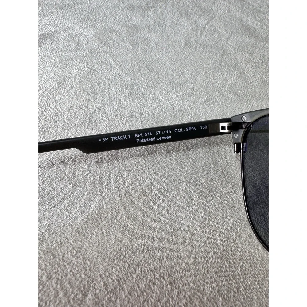 Police Men's Sunglasses SPL574 Track 7 Gray Metal 57-15-150 Standard Polarized M